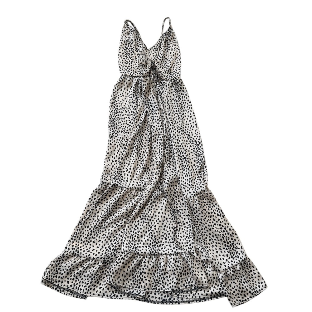 Cupshe Ayana Lace-up Backless Maxi Slip Dress - Leopard Print - NWT - Size XL - Picture 5 of 7